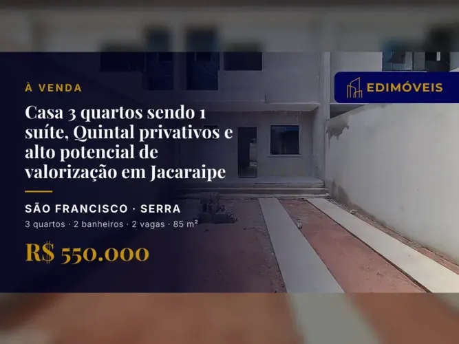 Casa 3 quartos em São Francisco, espaço ideal para sua família