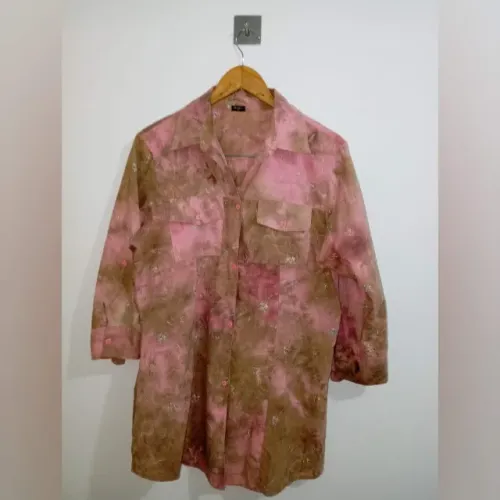 Camisa Florida Rosa e Azul Kit 2 PeçasTam. G