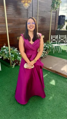 Vestido de madrinha - Marsala/uva
