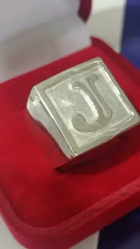 Anel Letra Prata 950 Pedra Zircônia 15 mm Peso 15.00 Gramas