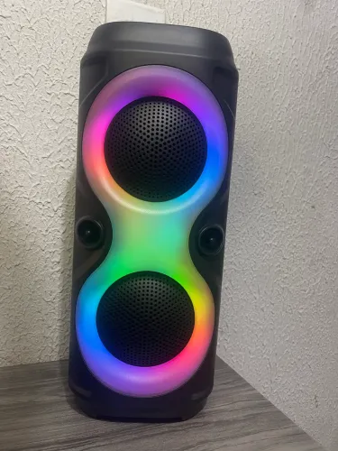 CAIXA DE SOM GRANDE BLUETOOTH COM LED RGB - NOVA NA CAIXA