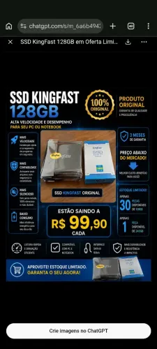 SSD KINGFAST 128GB SATA 3