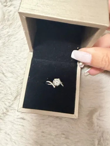 Anel de prata com moissanite tamanho 15