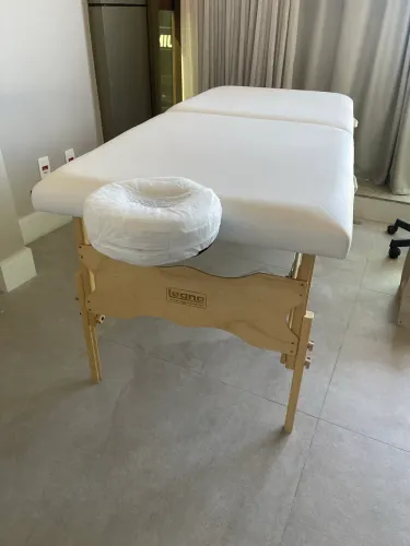 Maca de Massagem Portátil Legno - Madeira Revestida Branca