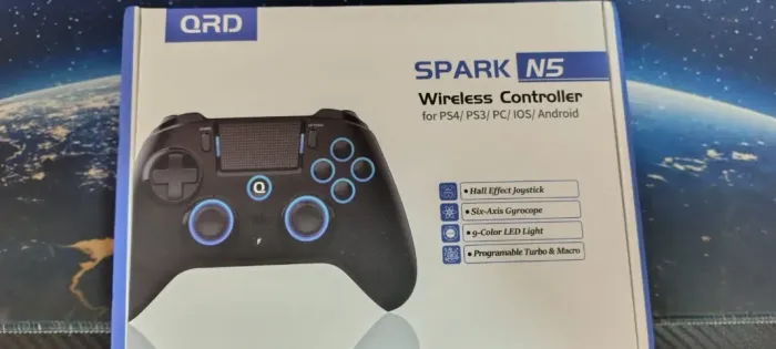 Controle dualshock QRD SPARK N5 para PS3, PS4, PC, Android e IOS 