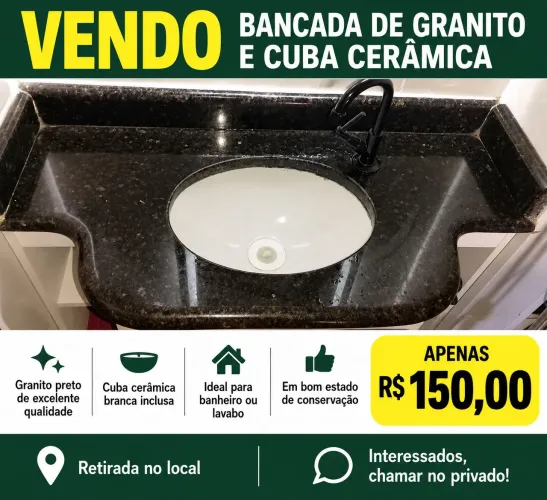 Bacada de granito com cuba