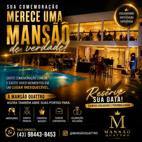 Mansão Premium Para Eventos Privados em Londrina | Aniversários, Corporativos e Confras