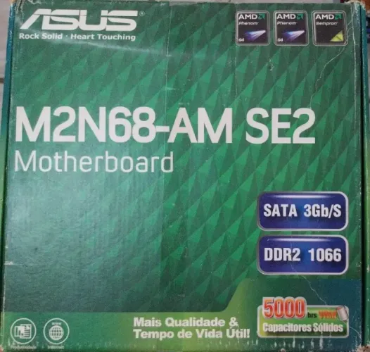 Placa-mãe COMPLETA AMD ASUS M2N68-AM SE2 + Caixa + Manual + CD + Espelho (100% OK)