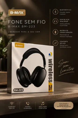 FONE SEM FIO B-MAX BM-223 - BLUETOOTH 5.3
