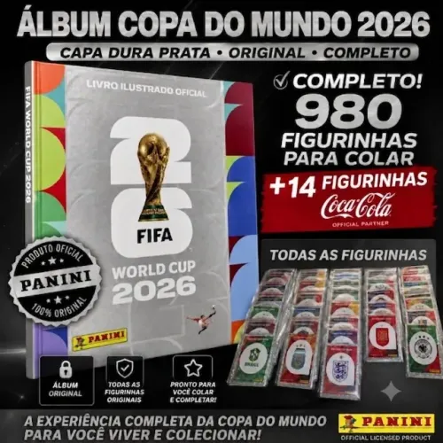 ALBUM DE FIGURINHAS COMPLETO PANINI COPA DO MUNDO 2026