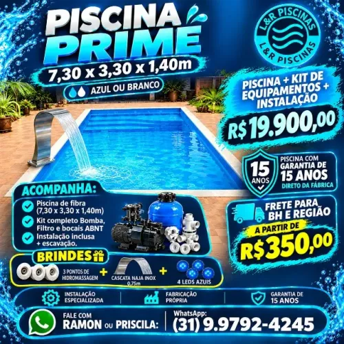 Piscina Prime 7,30 x 3,30 x 1,40