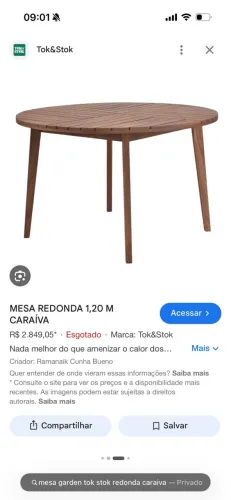 Mesa caraíva tokstok