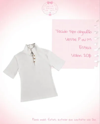 Camiseta branca de algodão P