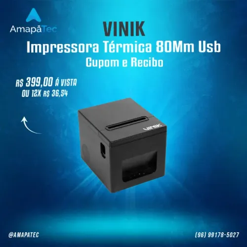 Impressora Térmica 80Mm Usb Para Cupom E Recibo Vinik
