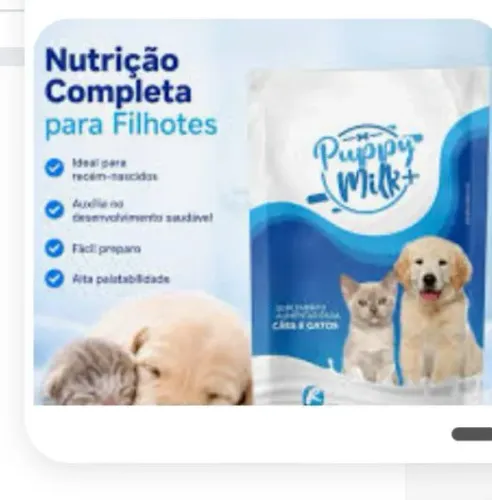 Leite para filhotes de cães e gatos