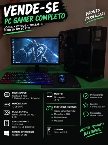 PC GAMER COMPLETO, BARATO! LEIA LEGENDA