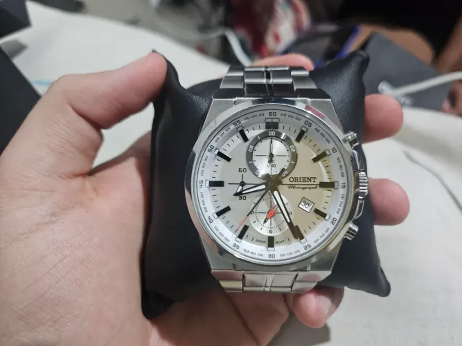 RELÓGIO ORIENT SPORT MASCULINO CRONÓGRAFO MBSSC224 PRATA