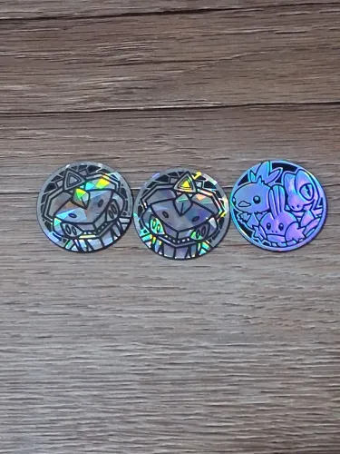 3 moedas pokemon prateadas colecionáveis 