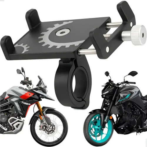 Suporte de celular em alumínio ajustável para moto e bike MM-ZXC