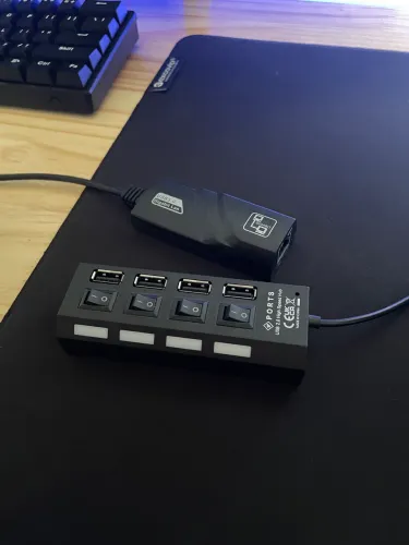 Hub de extensão USB + adaptador USB para internet 