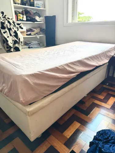 CAMA BAÚ + COLCHÃO SOLTEIRO ORTOBOM