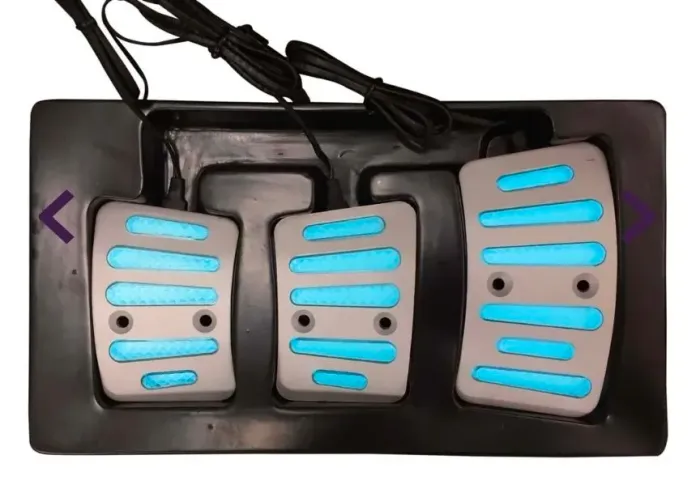 Pedal Pedaleiras Tuning Luminosas Esportivas Aluminio com Leds