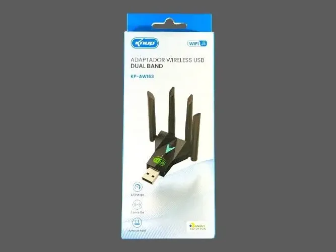 Adaptador Wi-Fi USB Dual Band 2.4GHz/5GHz Knup KP-AW163 4 Antenas