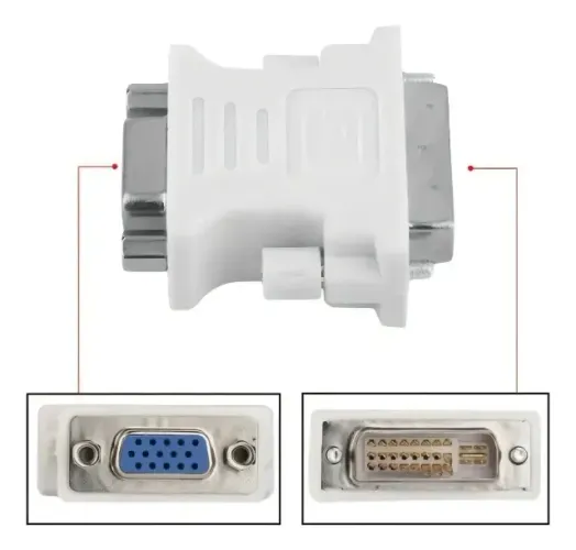 Adaptador Dvi-i 24+5 Pinos Macho P/ Vga 15 Pinos Femea