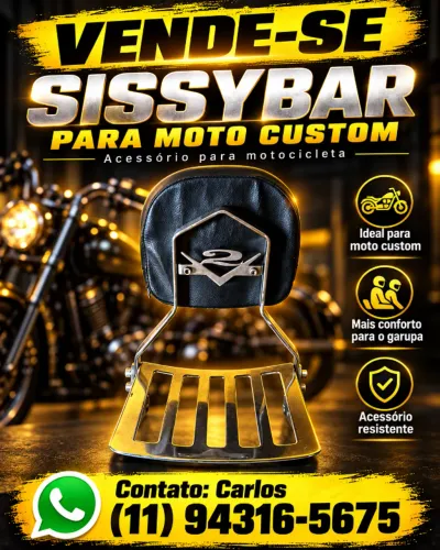 Sissybar Fixo para moto custom Triumph Speed Master