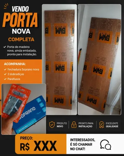 Vendo essa porta 240$ com tudo