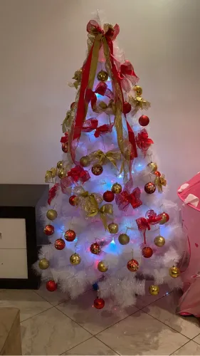 Árvore de Natal branca de luxo 2 metros