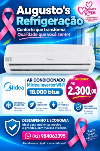 Vendo ar condicionado Midea inverter wi fi 18000 btus