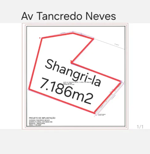 Alugo terreno no Shangri-la com 7.186m2 e 54,48 mts de fachada, próximo ao Veneza. Plano.