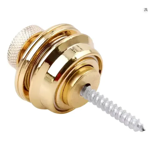 Trava de Alça para Guitarra em Metal Reforçado Dourado - Valor Unitario
