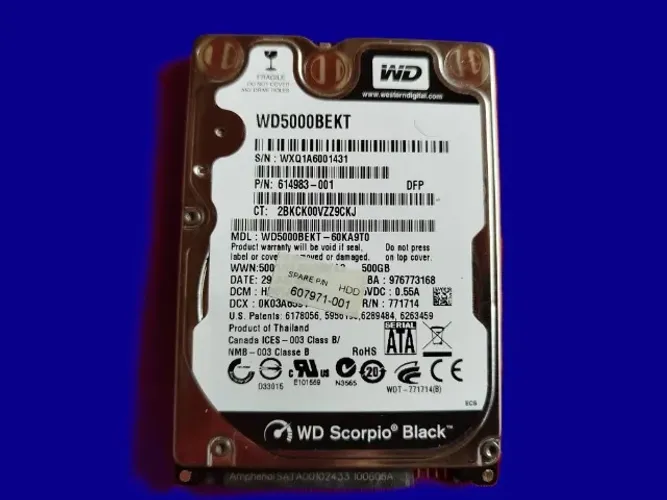 HD 500GB 2.5 Western Digital 7200?RPM - Scorpio Black - 100% Saúde