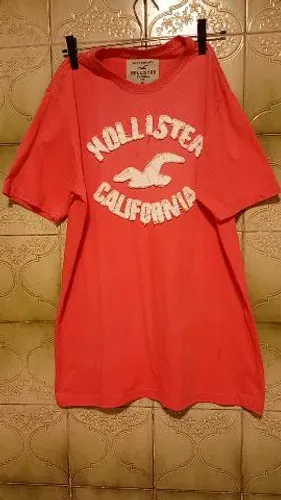 Camisa hollister masculina cor coral tamanho xl