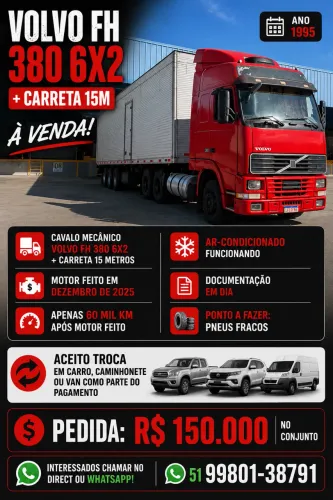 Vendo caminhão e carreta FH 380 volvo
