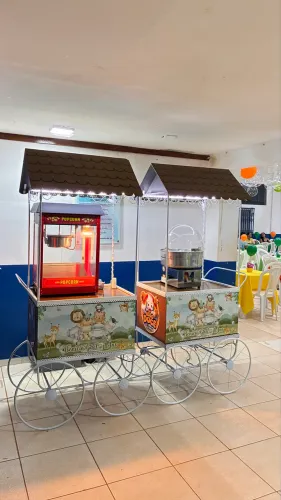 Algodão e pipoca doce para eventos 