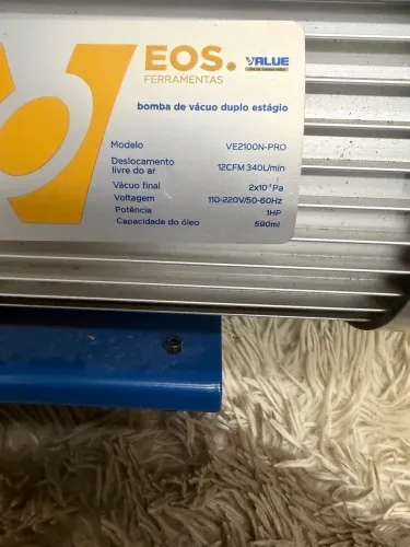 Bomba de vácuo duplo estágio 12 cfm