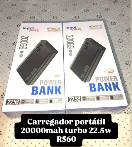 Carregador portátil 20000mah 22.5w