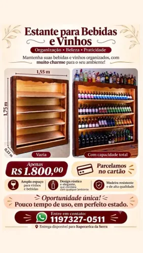 Estante Adega de Vinhos ou bebidas
