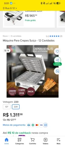 VENDO MÁQUINA DE CREP SUÍÇO NOVA, na CAIXA