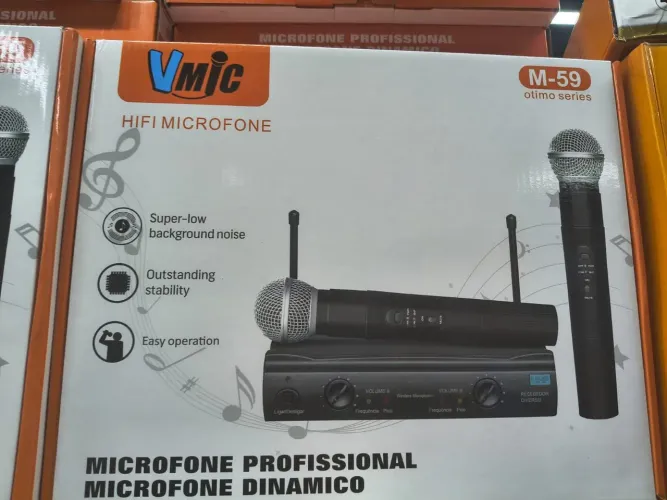 Microfone profissional sem fio vai 2 novos