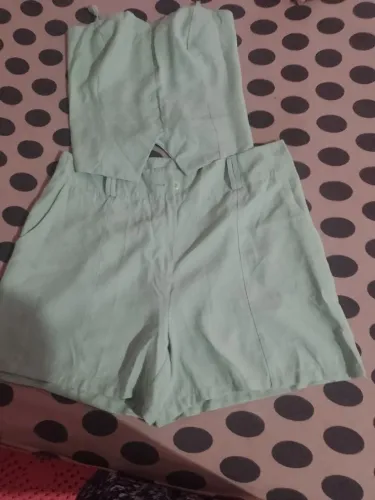 conjunto de alfaiataria usado uma vez verde claro tamanho GG,por apenas 100 Reais fercal 