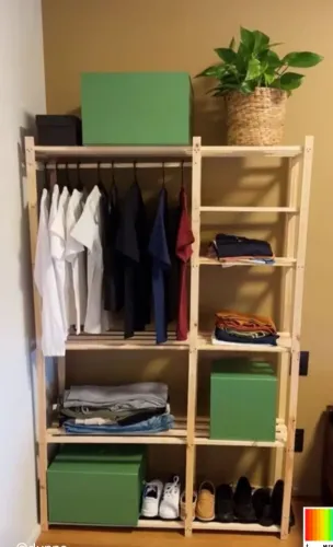 Arara Guarda-Roupa Aberto em Madeira Pinus - Com Opção de Entrega e Montagem