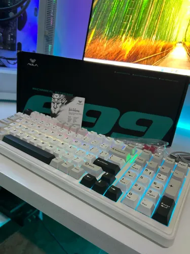 Teclado Mecânico Aula F99 0 Delay Switch Graywood Sem Fio