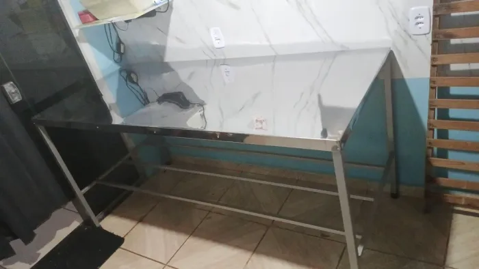 Mesa Tampão inox 180x80 PASSO CARTÃO