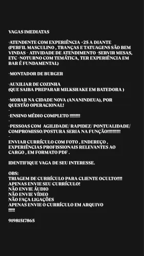 2 Vagas disponíveis