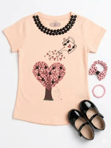 Blusa infantil com pedraria Doce menina