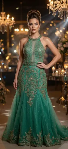 Aluguel deste Vestido lindo m verde esmeralda com pedrarias